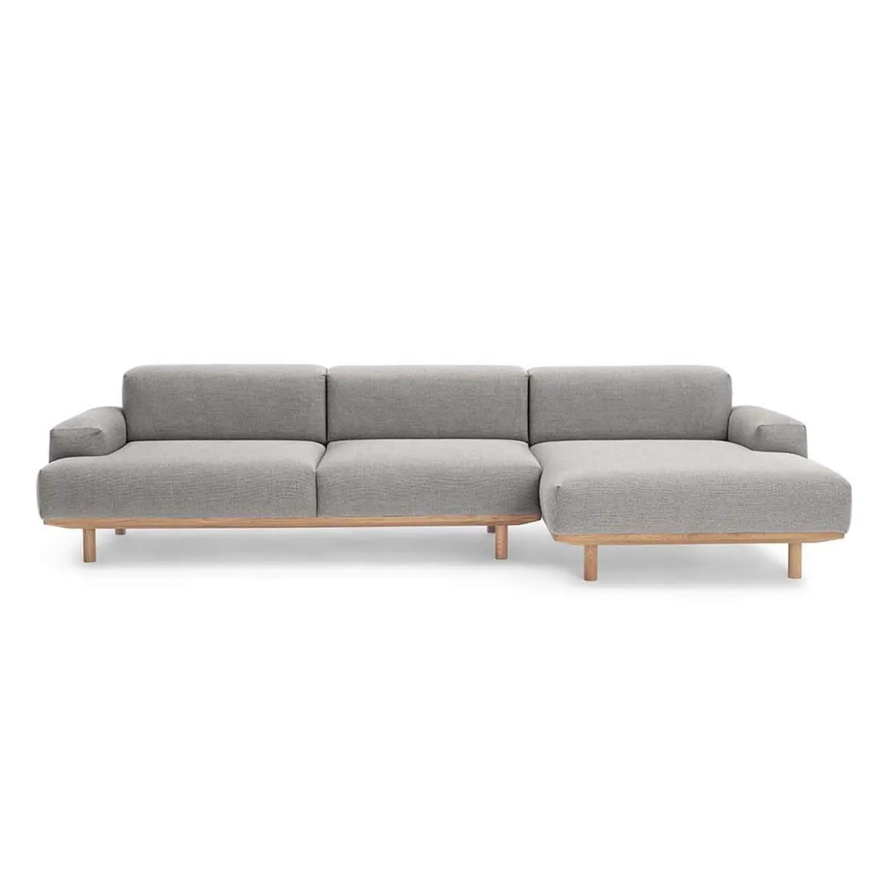 2-Seater Chaise Sofa Right - Re-wool, Oak