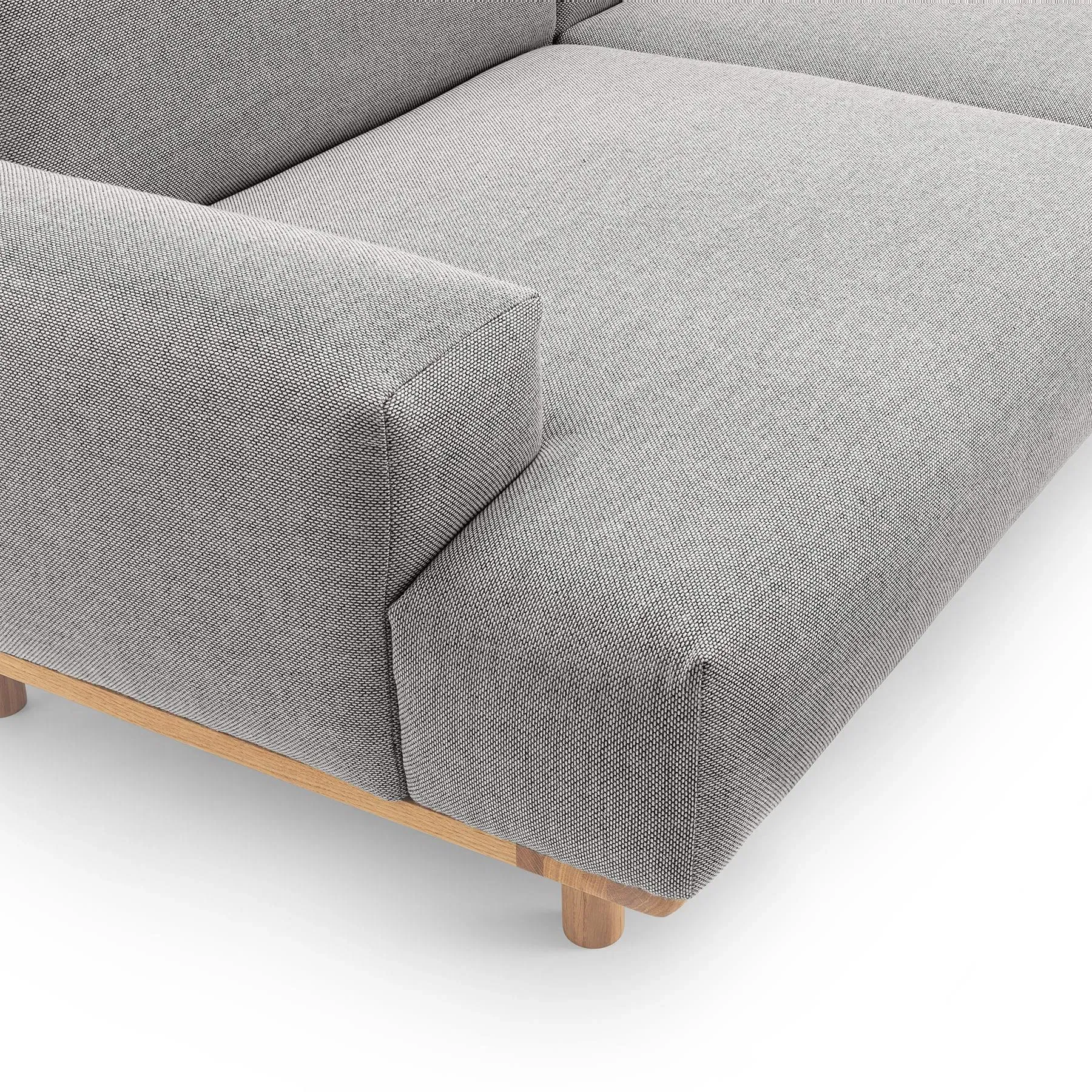 2-Seater Sofa with Oak Frame - Re-wool