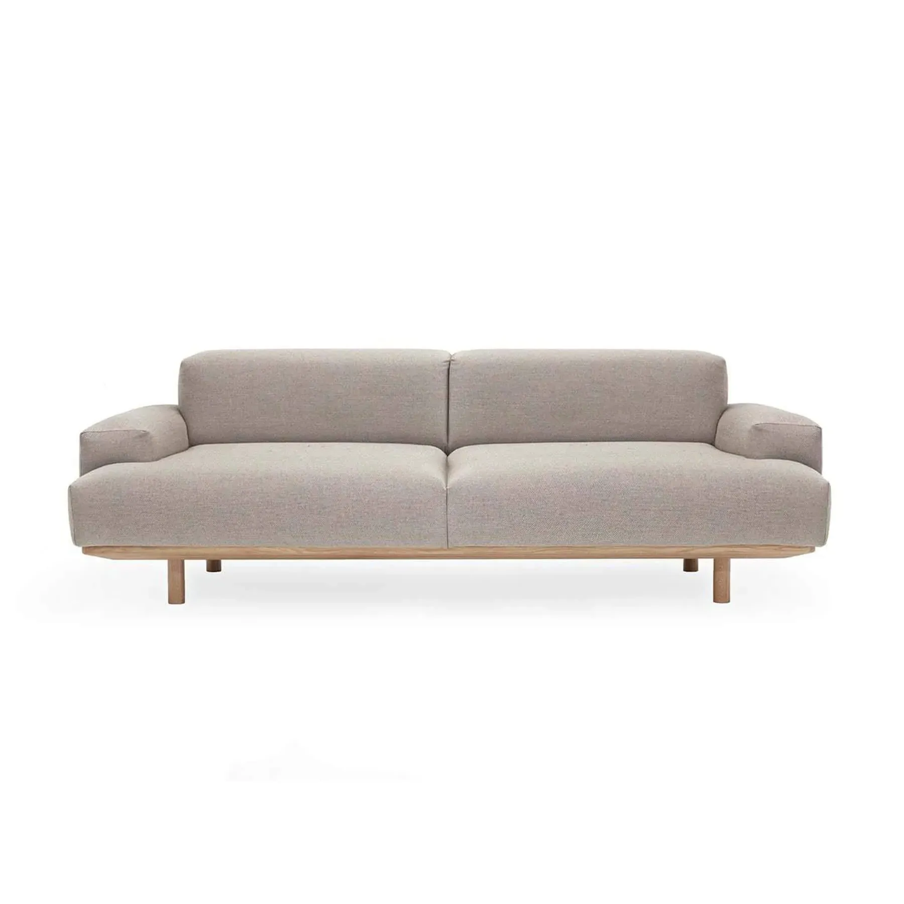 2-Seater Sofa with Oak Frame - Re-wool
