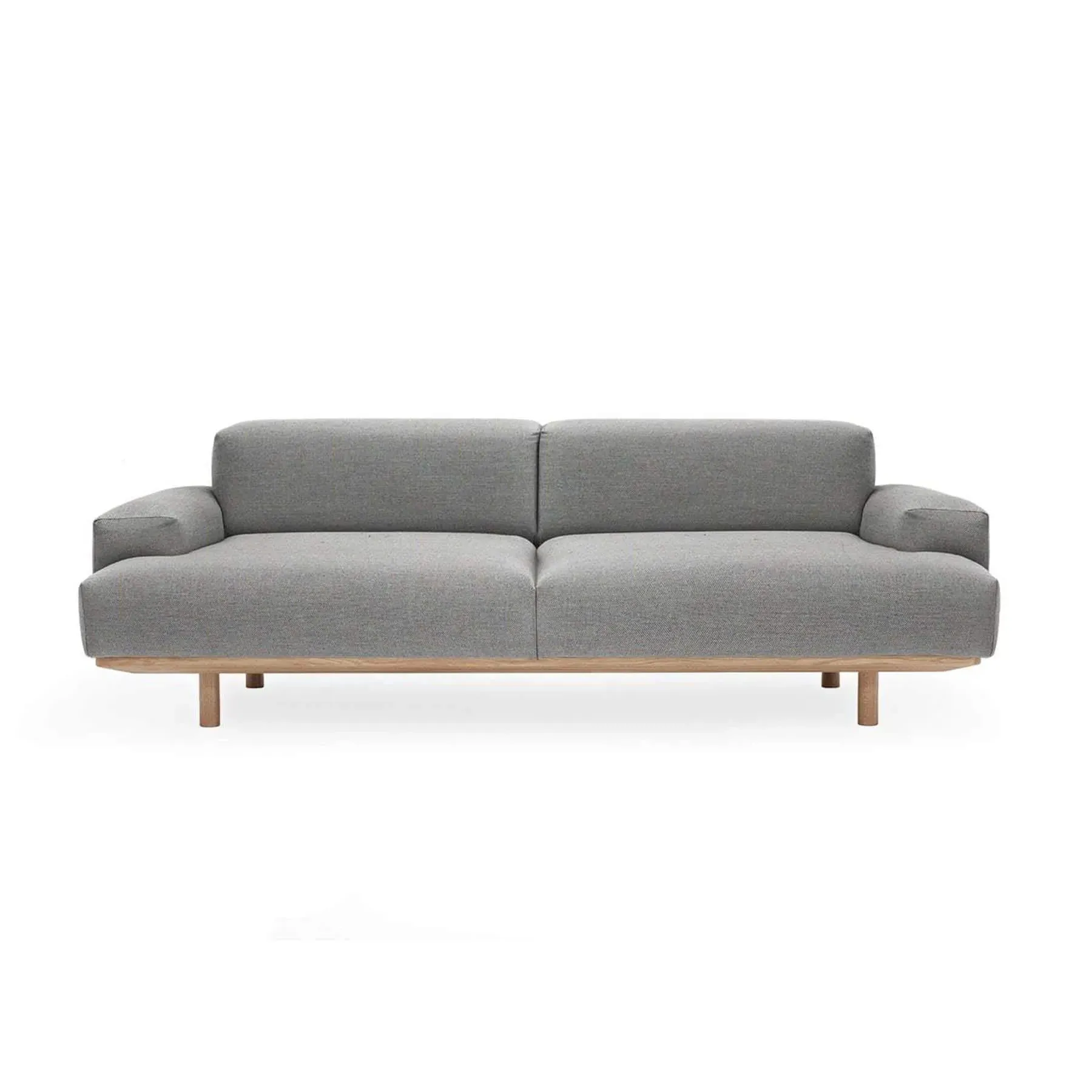 2-Seater Sofa with Oak Frame - Re-wool image