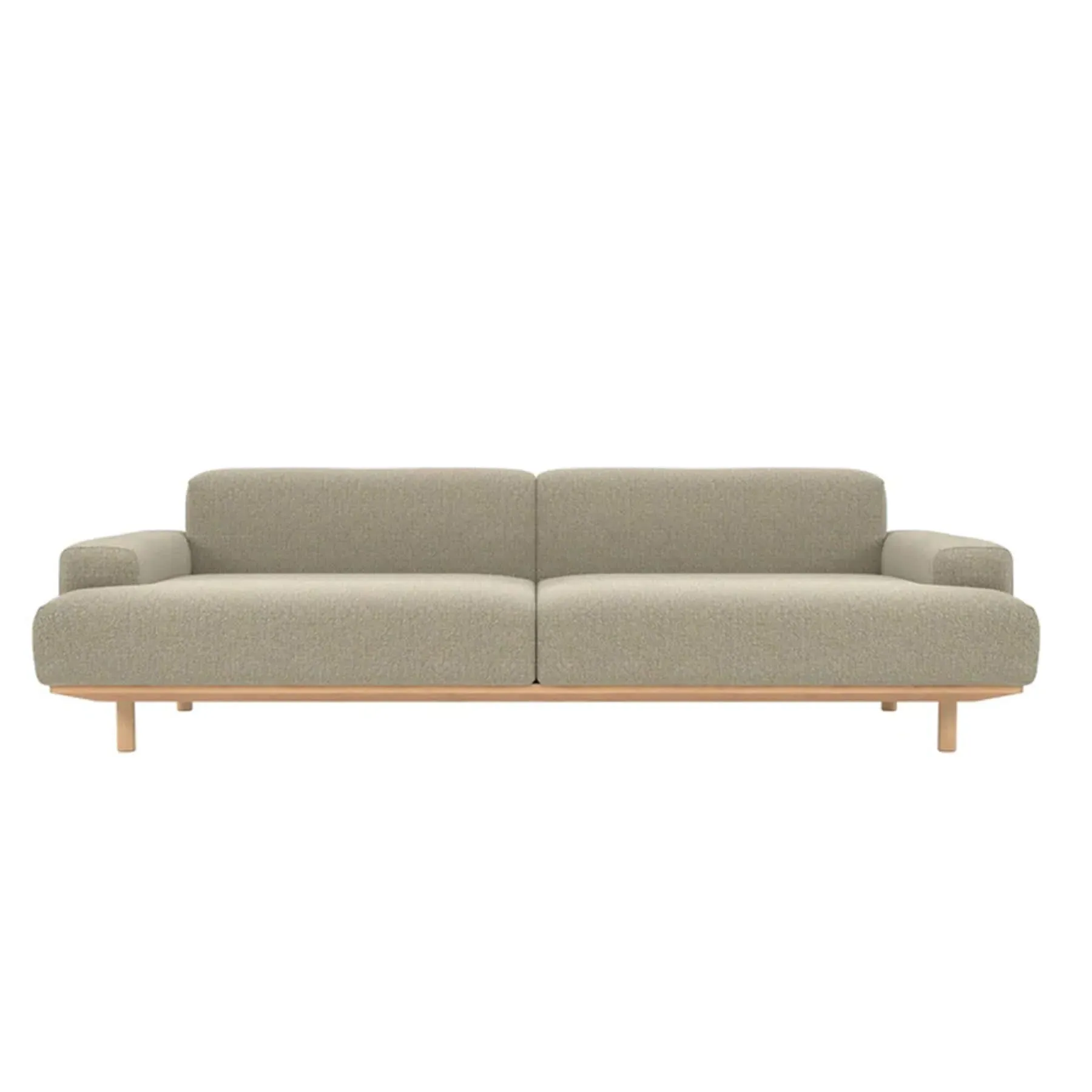 2.5-Seater Sofa with Oak Frame - Boucle