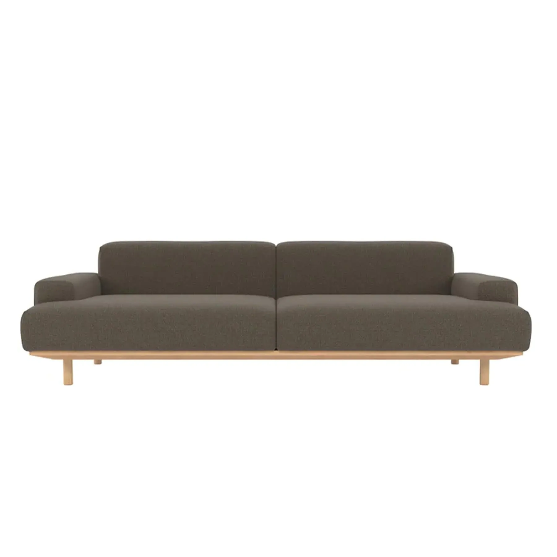 2.5-Seater Sofa with Oak Frame - Boucle image