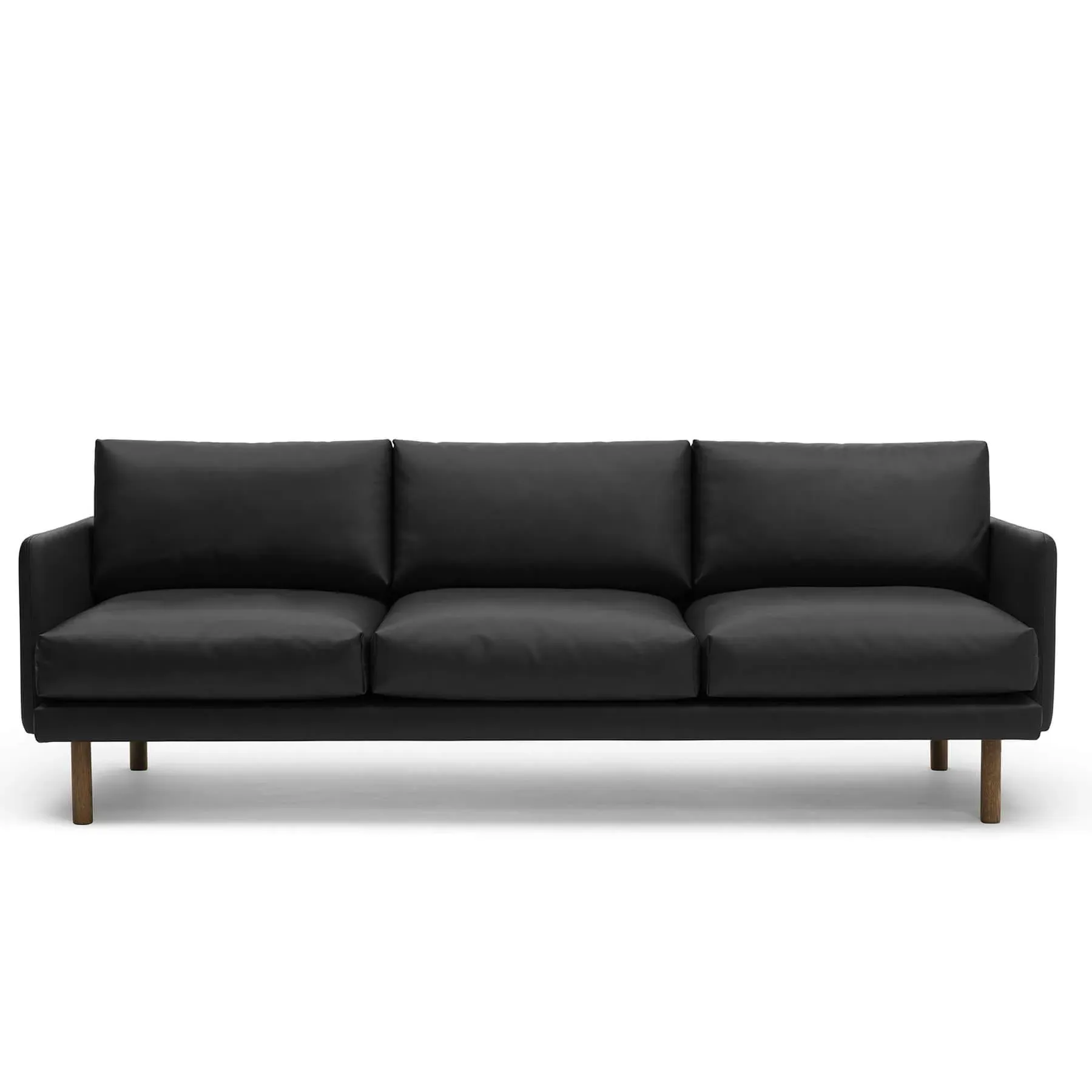 3-Seater Sofa with Springs - Black, Oak