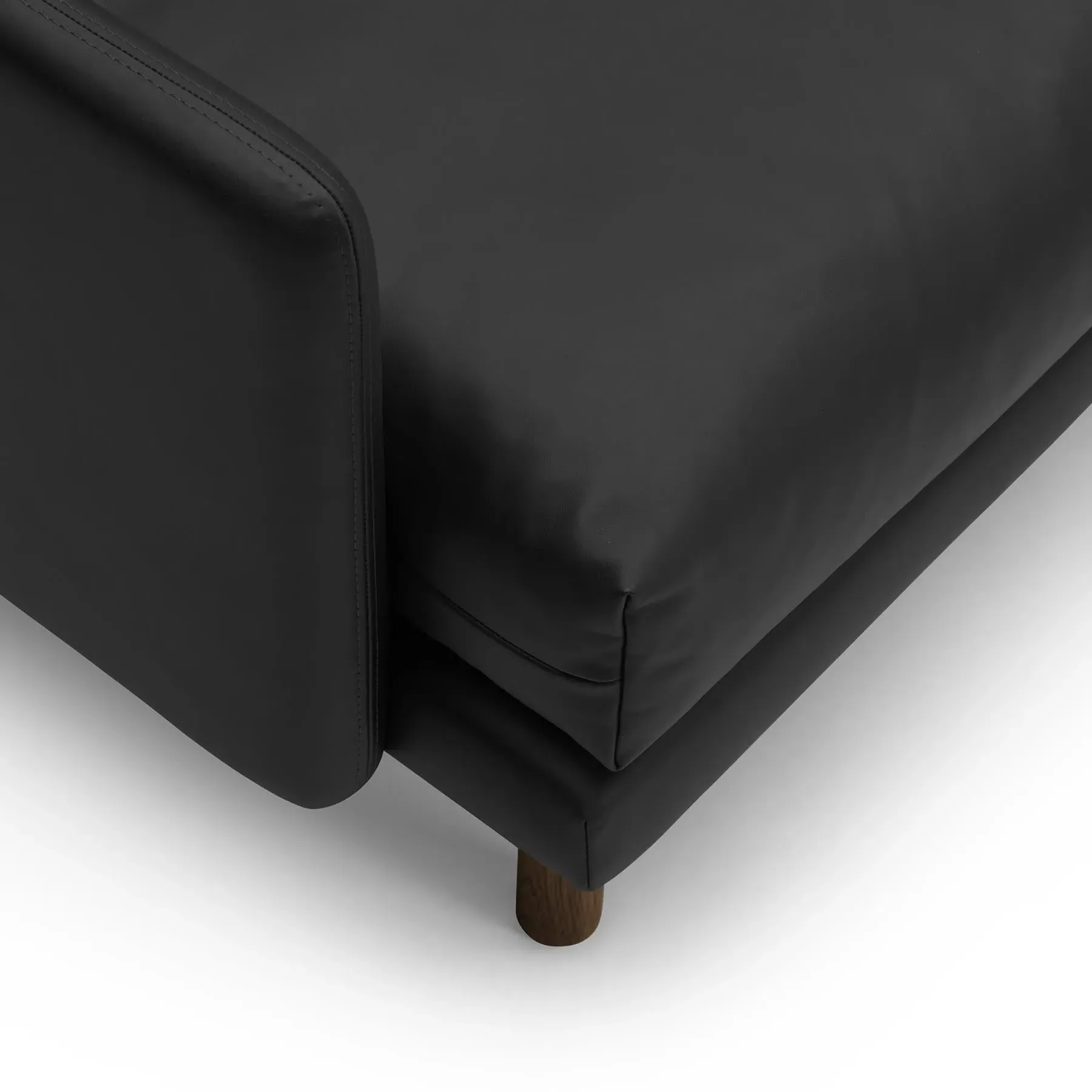 3-Seater Sofa with Springs - Black, Oak