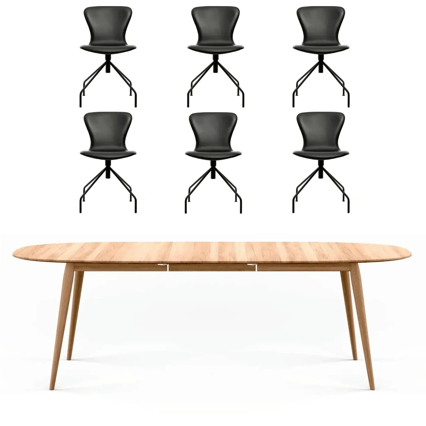 7-Piece Dining Set with Extension - Oak