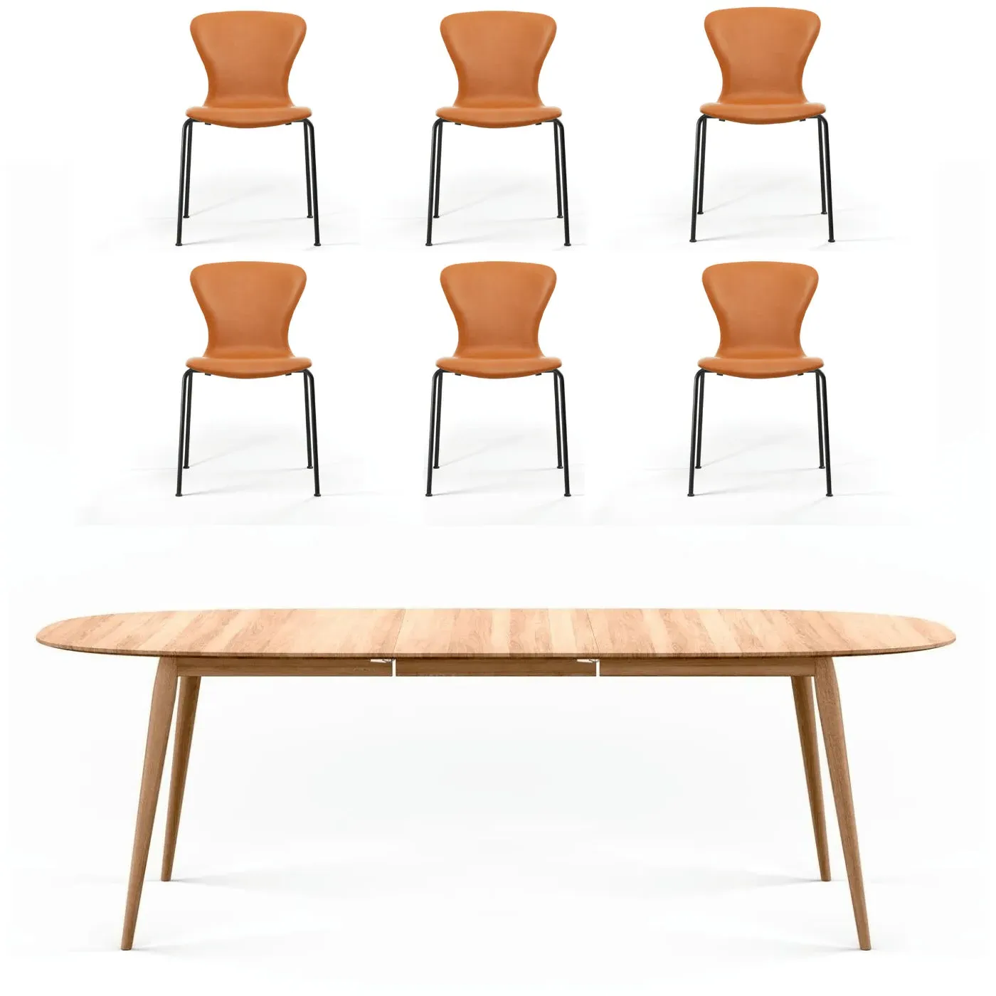 7-Piece Dining Set with Extension - Oak