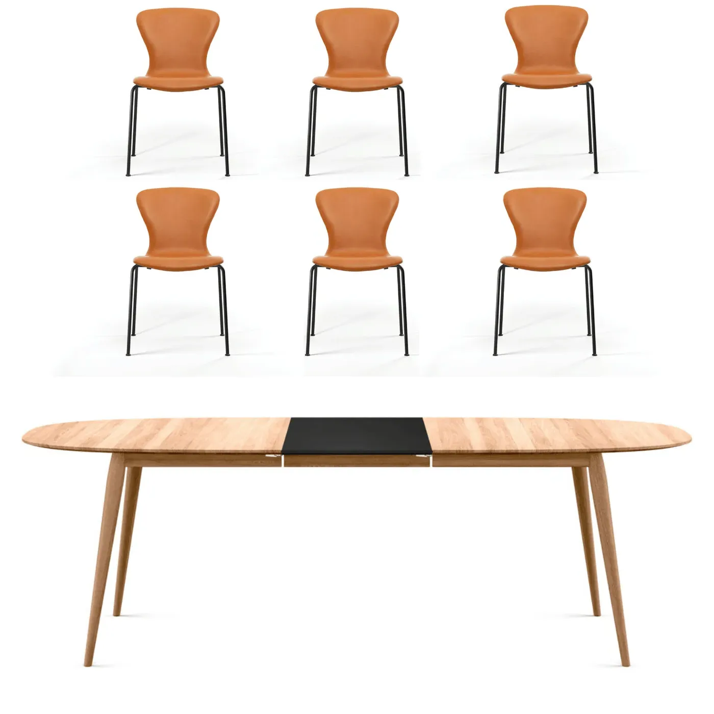 7-Piece Dining Set with Extension - Oak