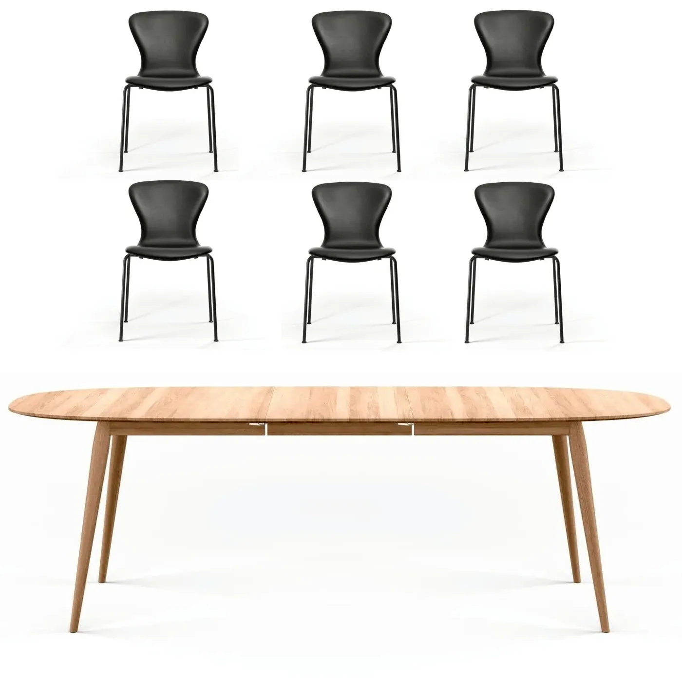 7-Piece Dining Set with Extension - Oak