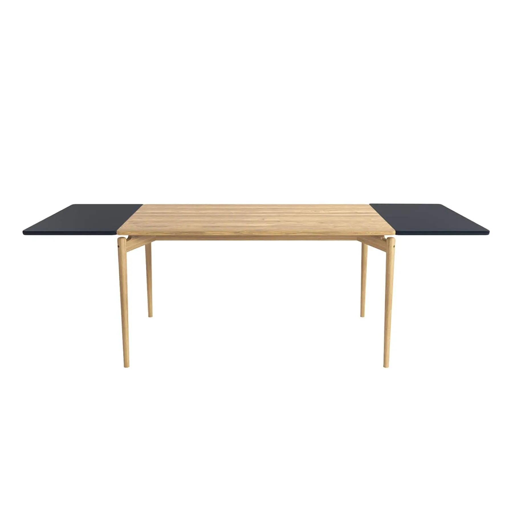 Extendable Dining Table with 2 Black Plates - Oak