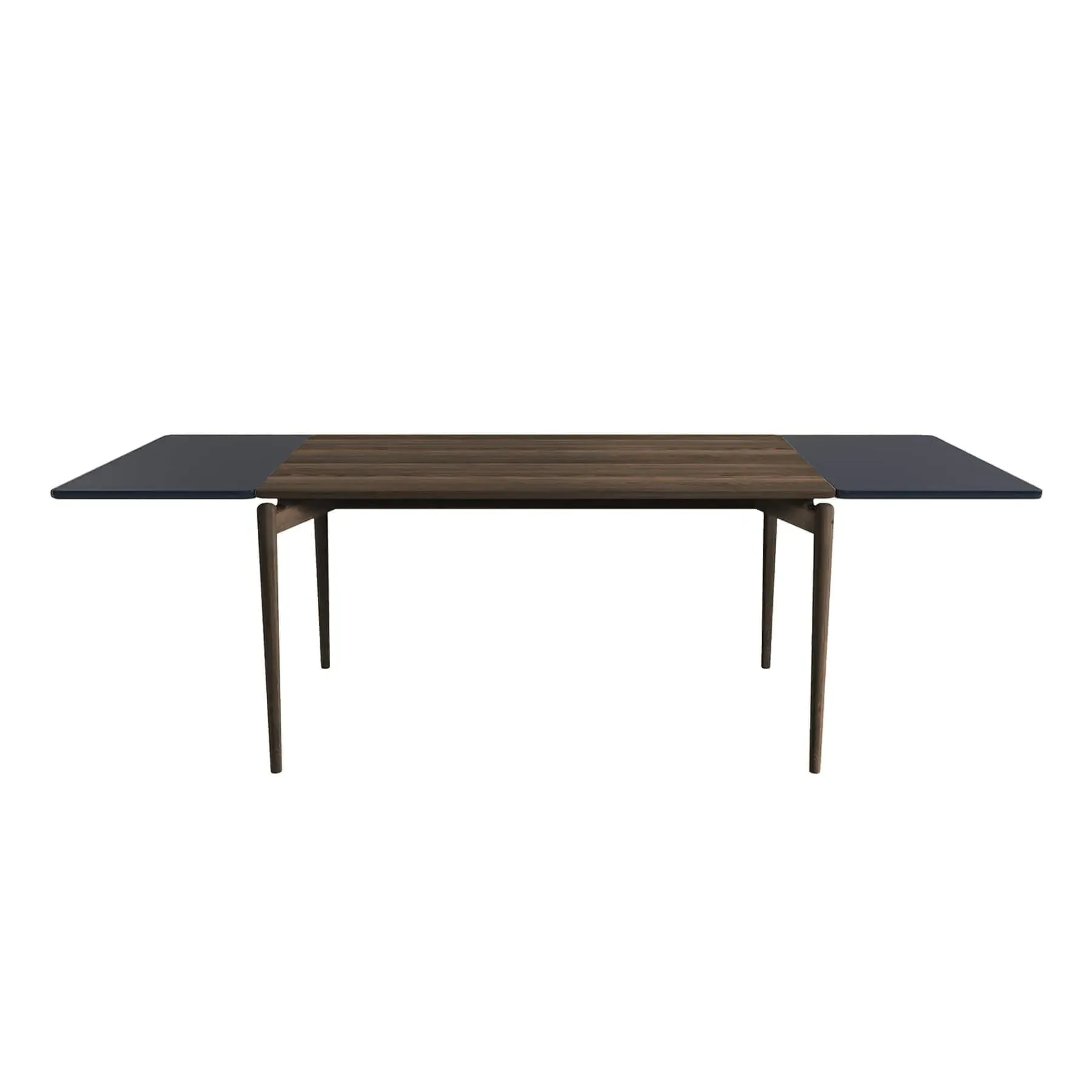 Extendable Dining Table with Black Plates - Oak
