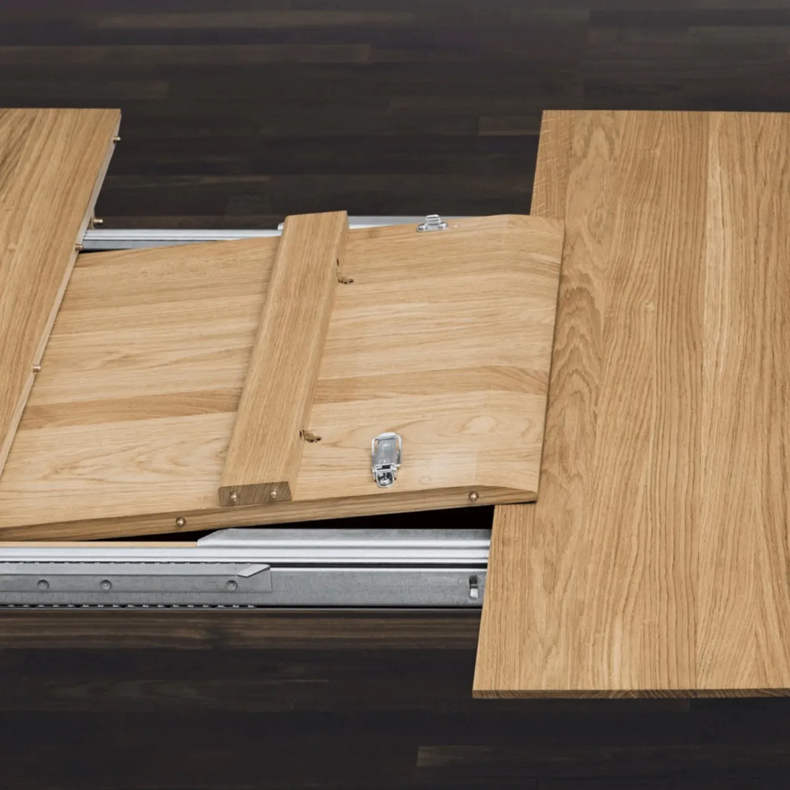 Extendable Dining Table with Storage - Oak