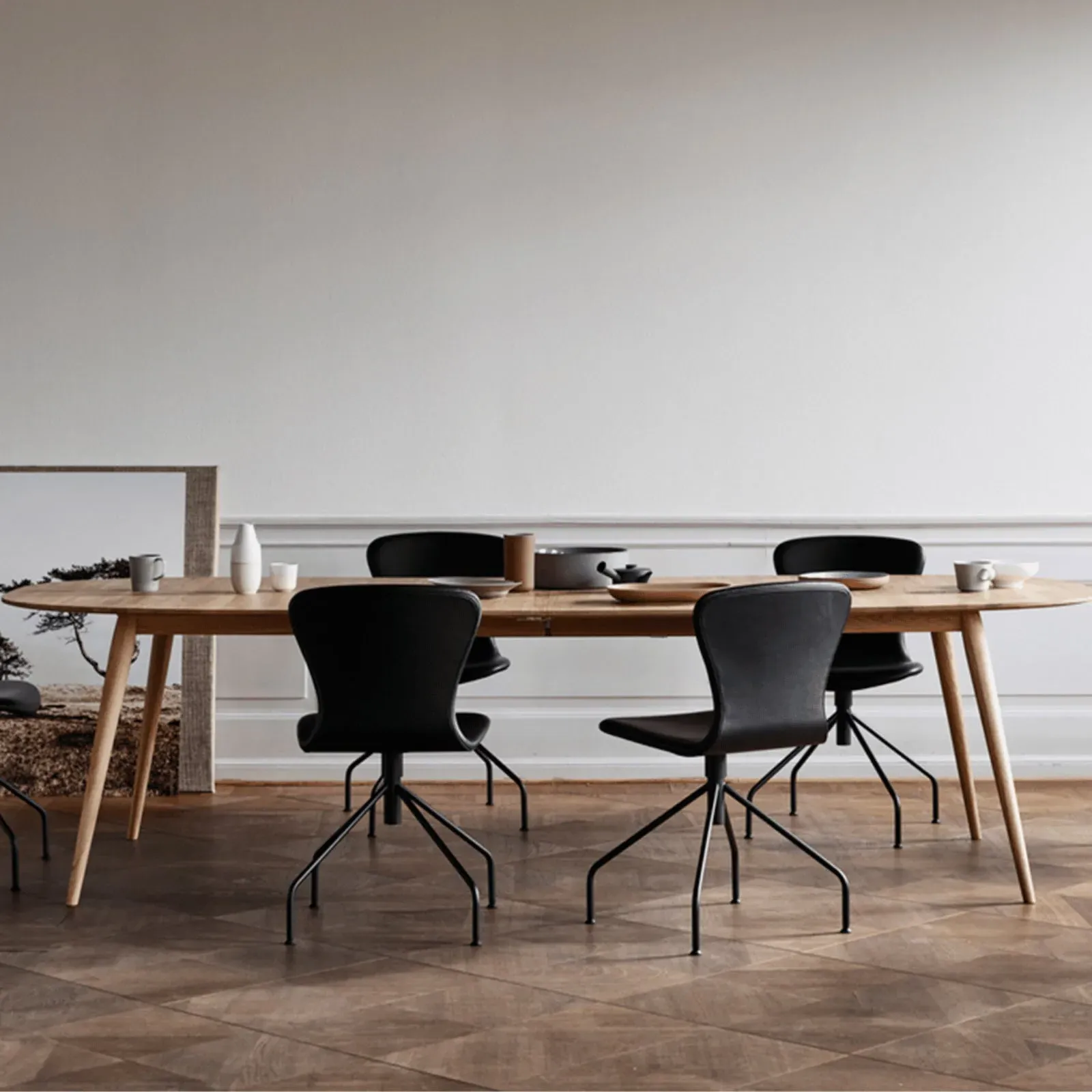 Extendable Dining Table with Storage - White Oak