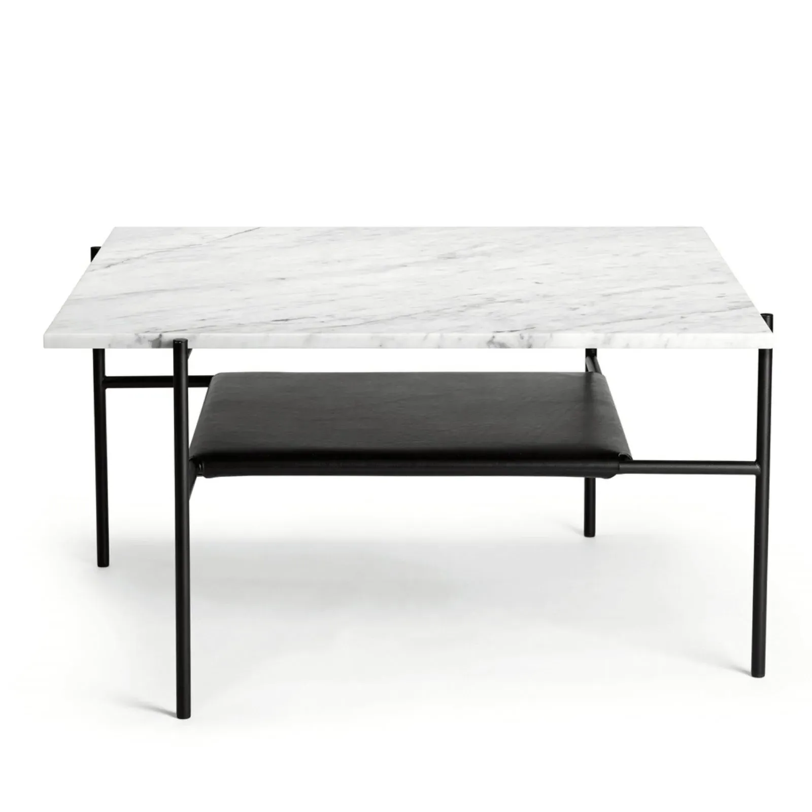 Large Coffee Table with Storage - Bianco, Marble