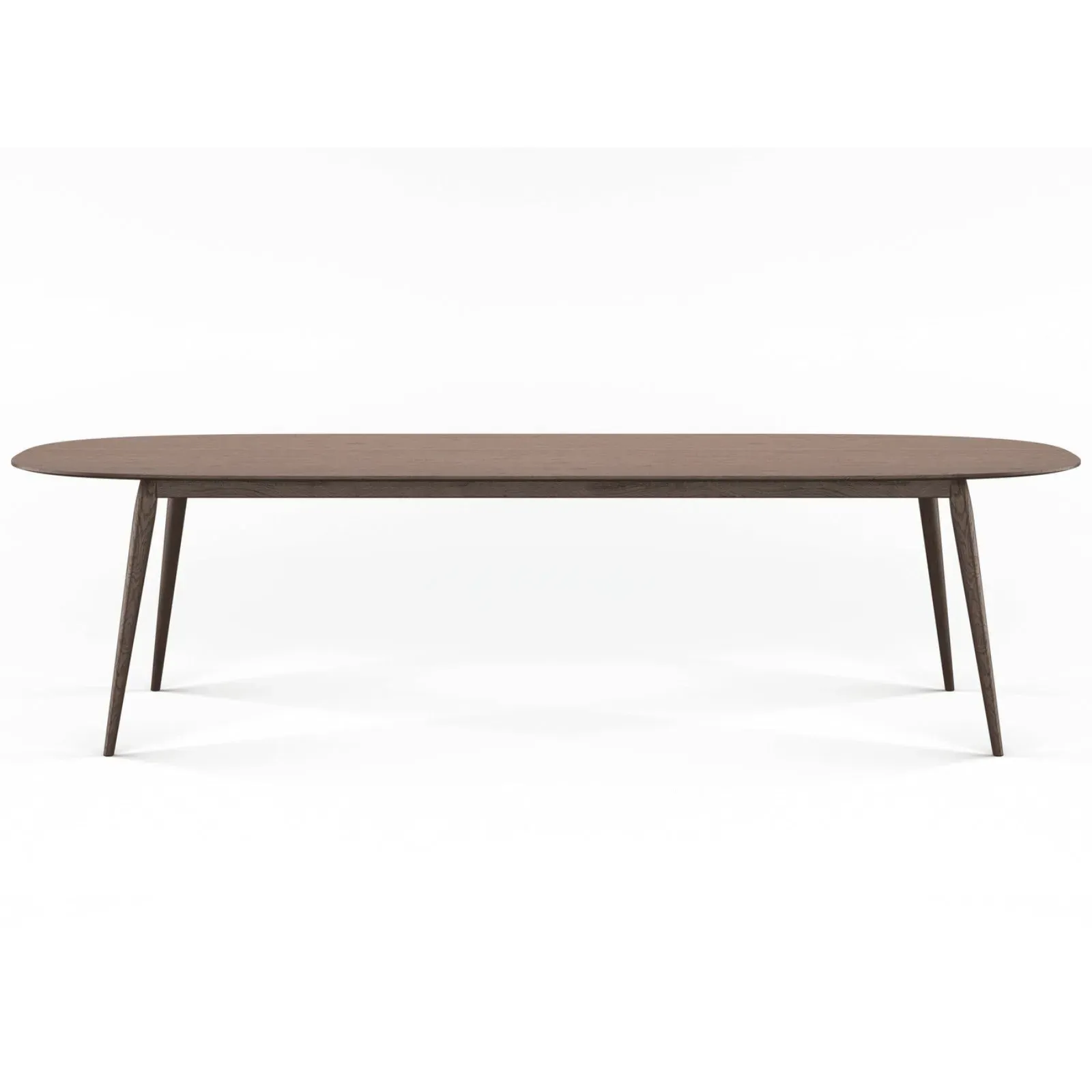 Large Oval Dining Table - Smoked Oak, Solid Wood