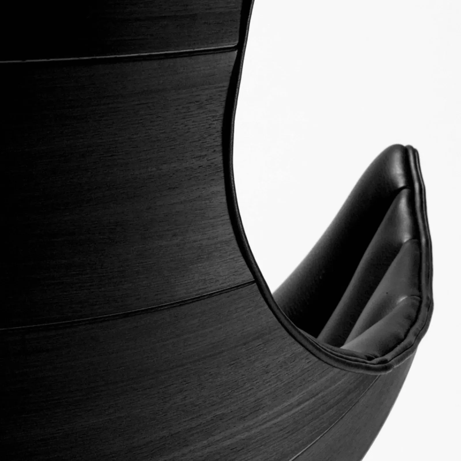 Lounge Chair with Ottoman - Black, Oak