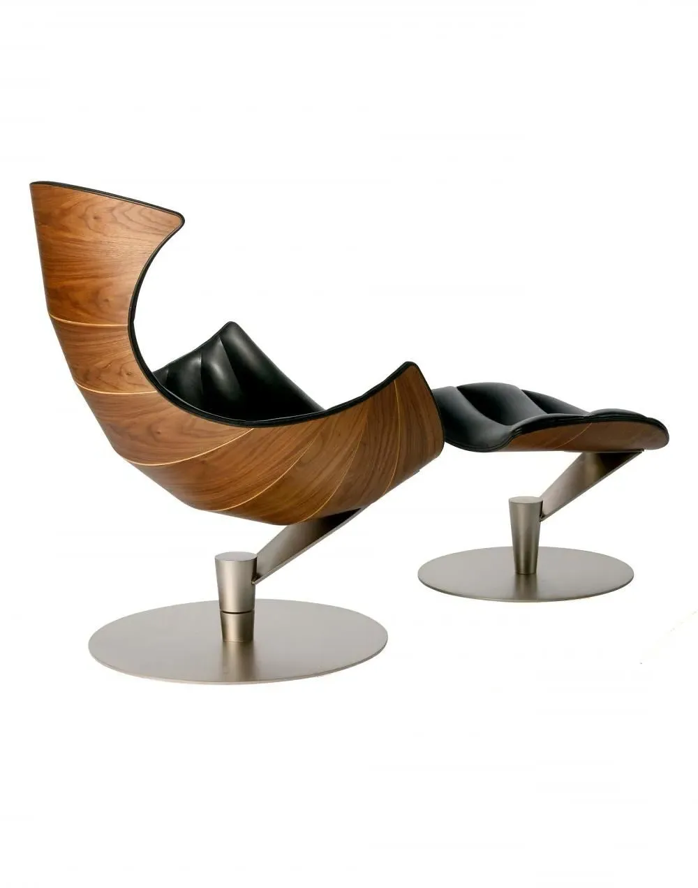 Lounge Chair with Ottoman - Walnut