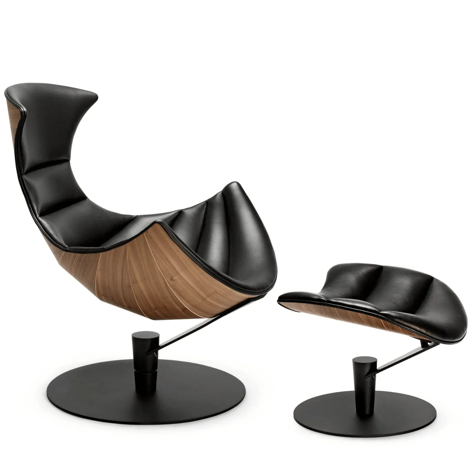 Lounge Chair with Ottoman - Walnut