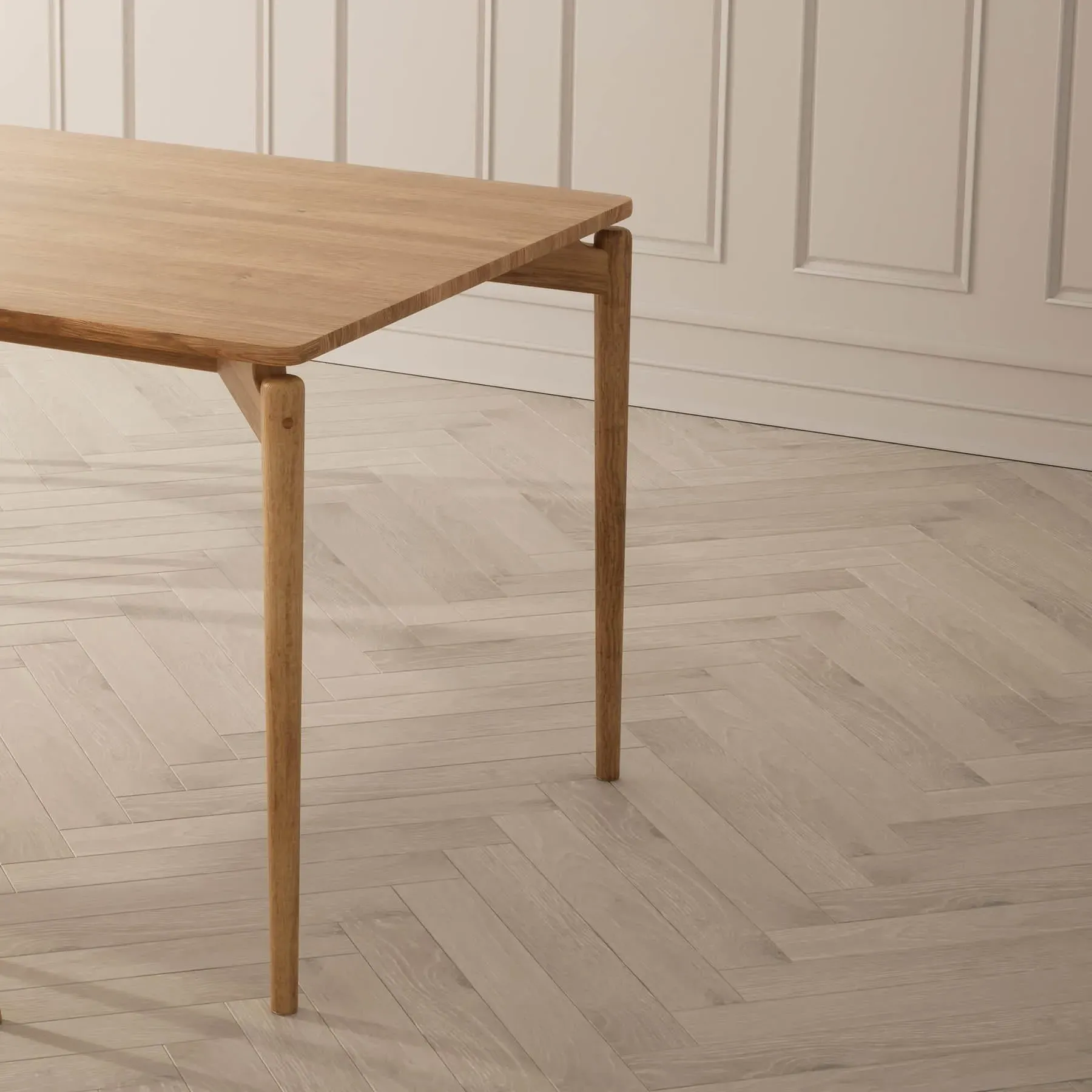 Rectangular Dining Table - Natural Oak, Solid Wood