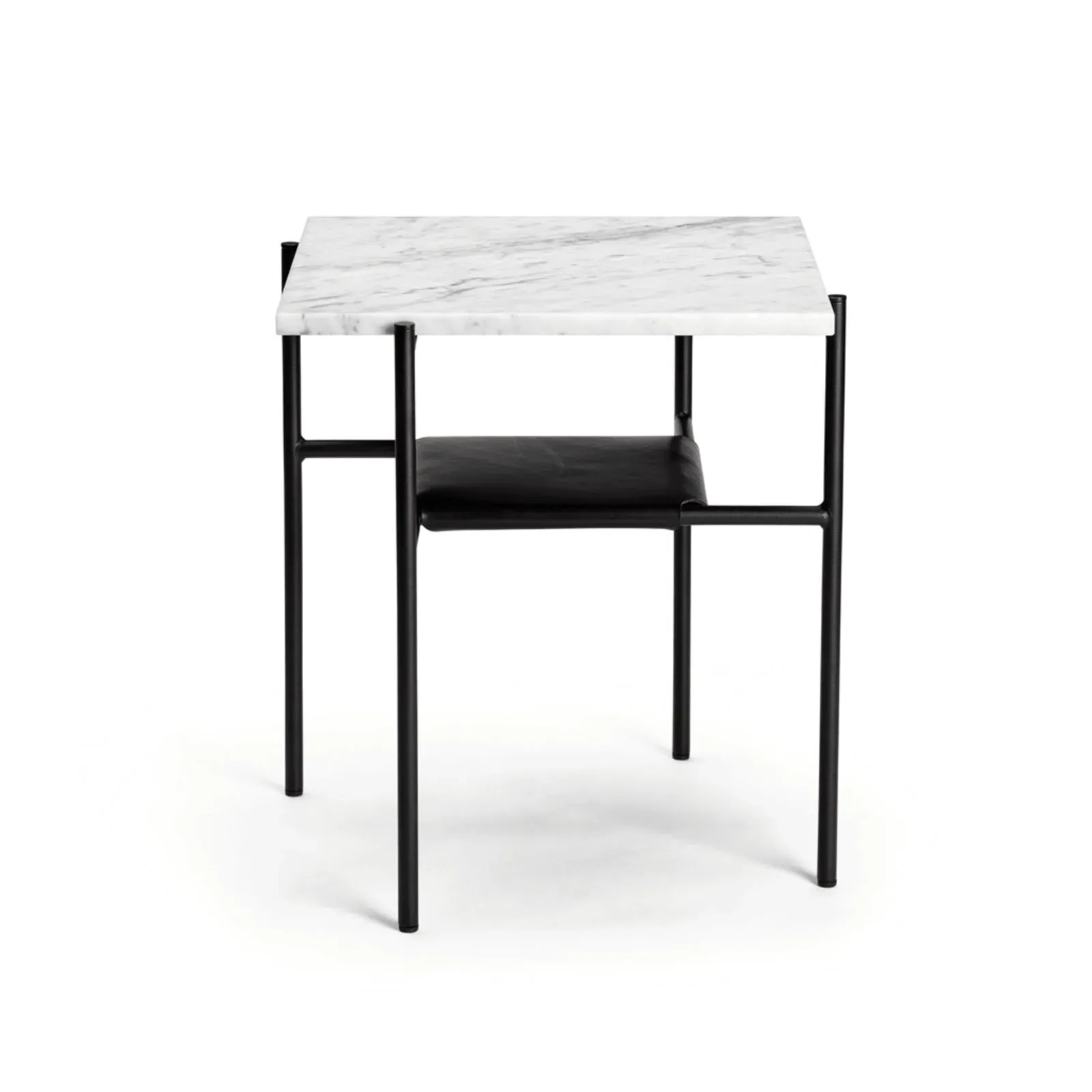 Small Coffee Table with Storage - Bianco, Marble