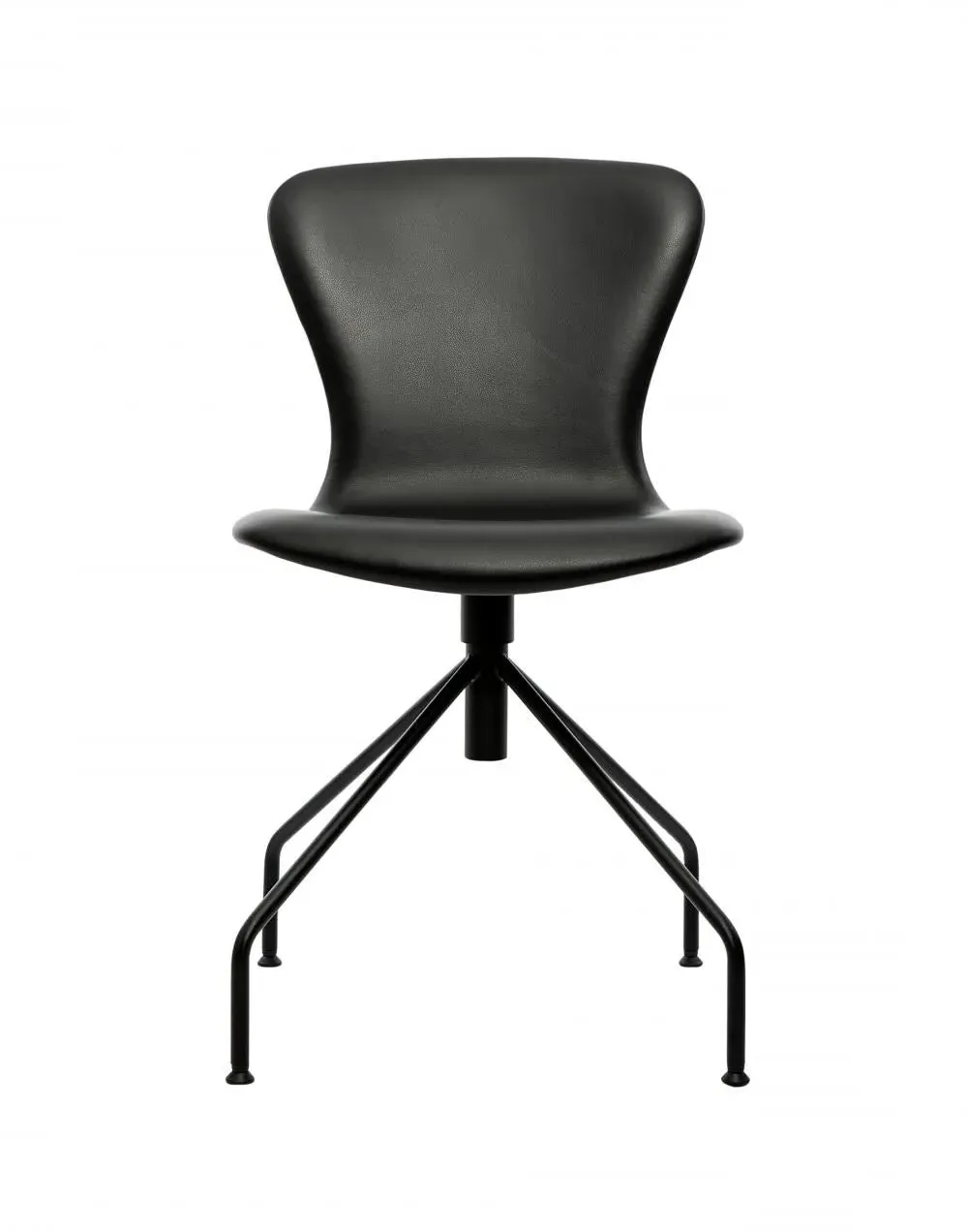 Swivel Office Chair with Spin Back - Black, Leather