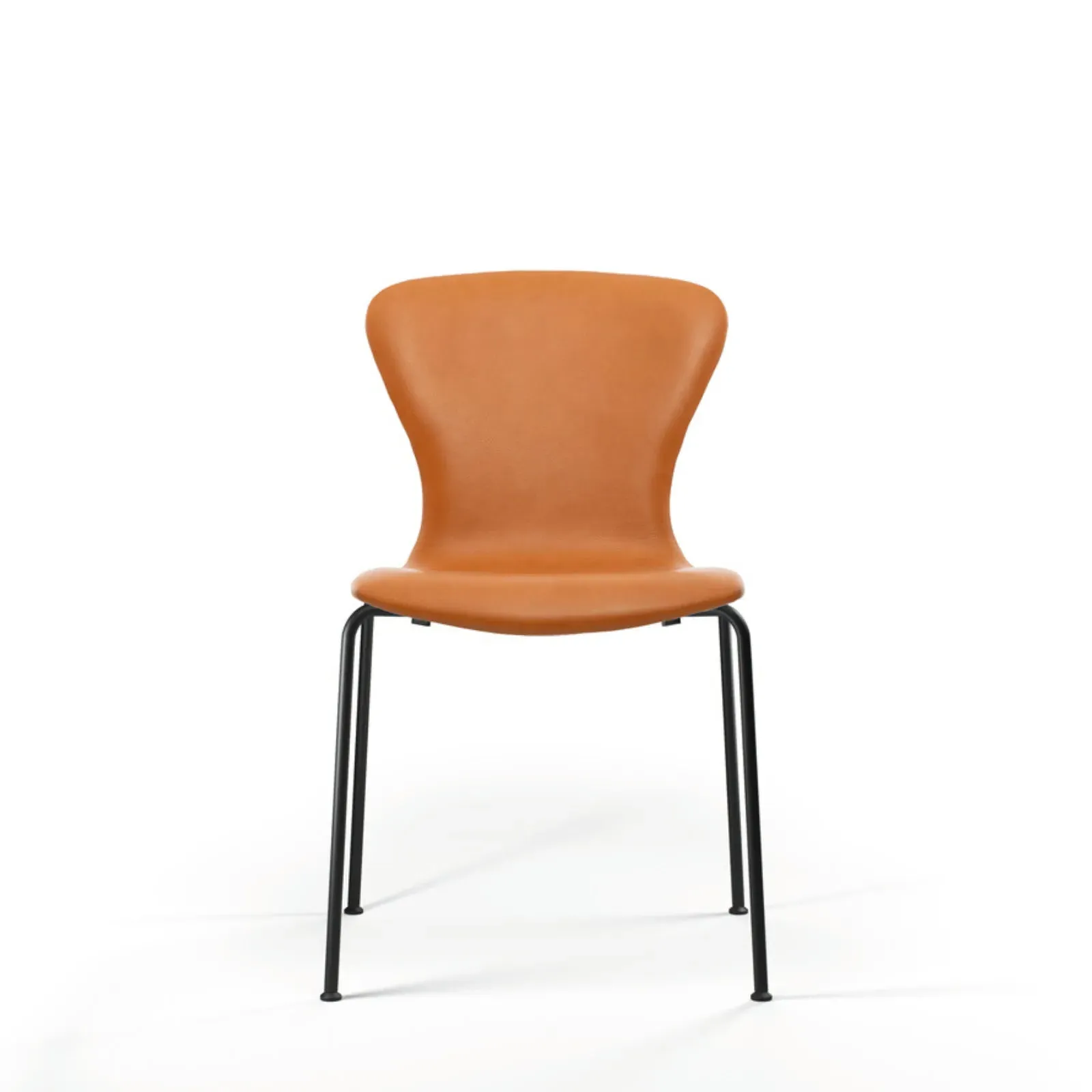 Tube Frame Dining Chair Stackable - Black, Leather