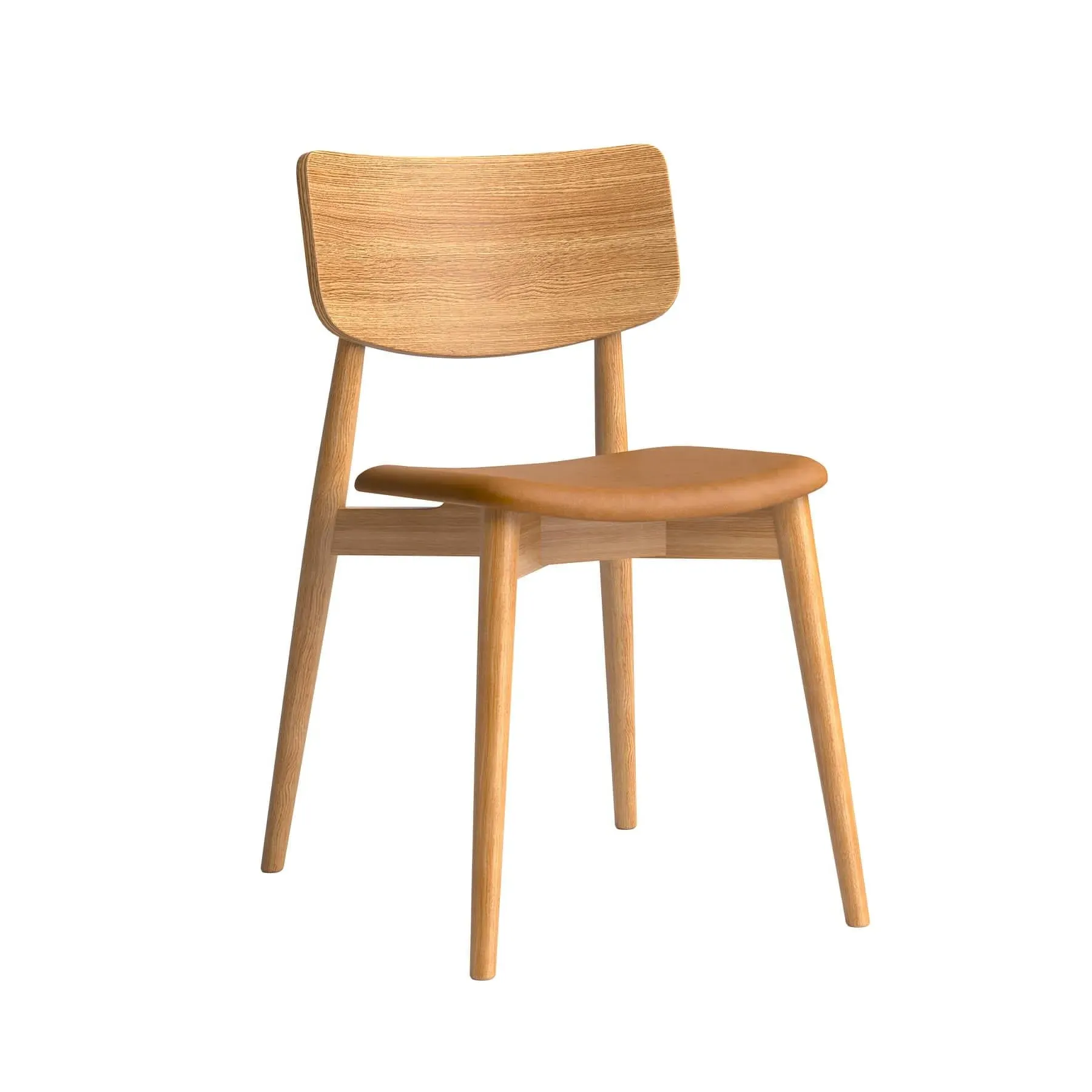 Upholstered Dining Chair - Black, Leather