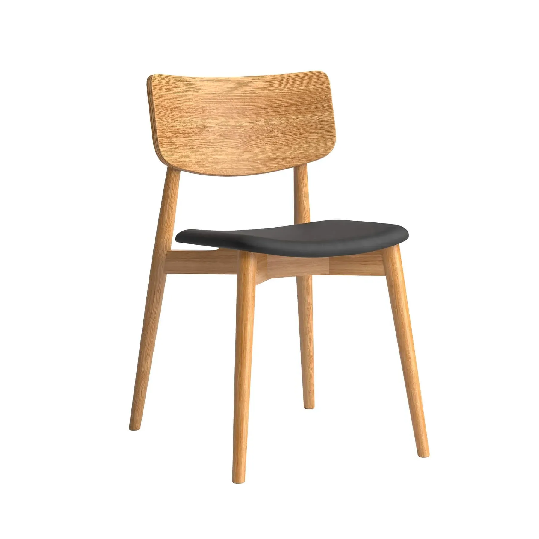 Upholstered Dining Chair - Black, Leather image