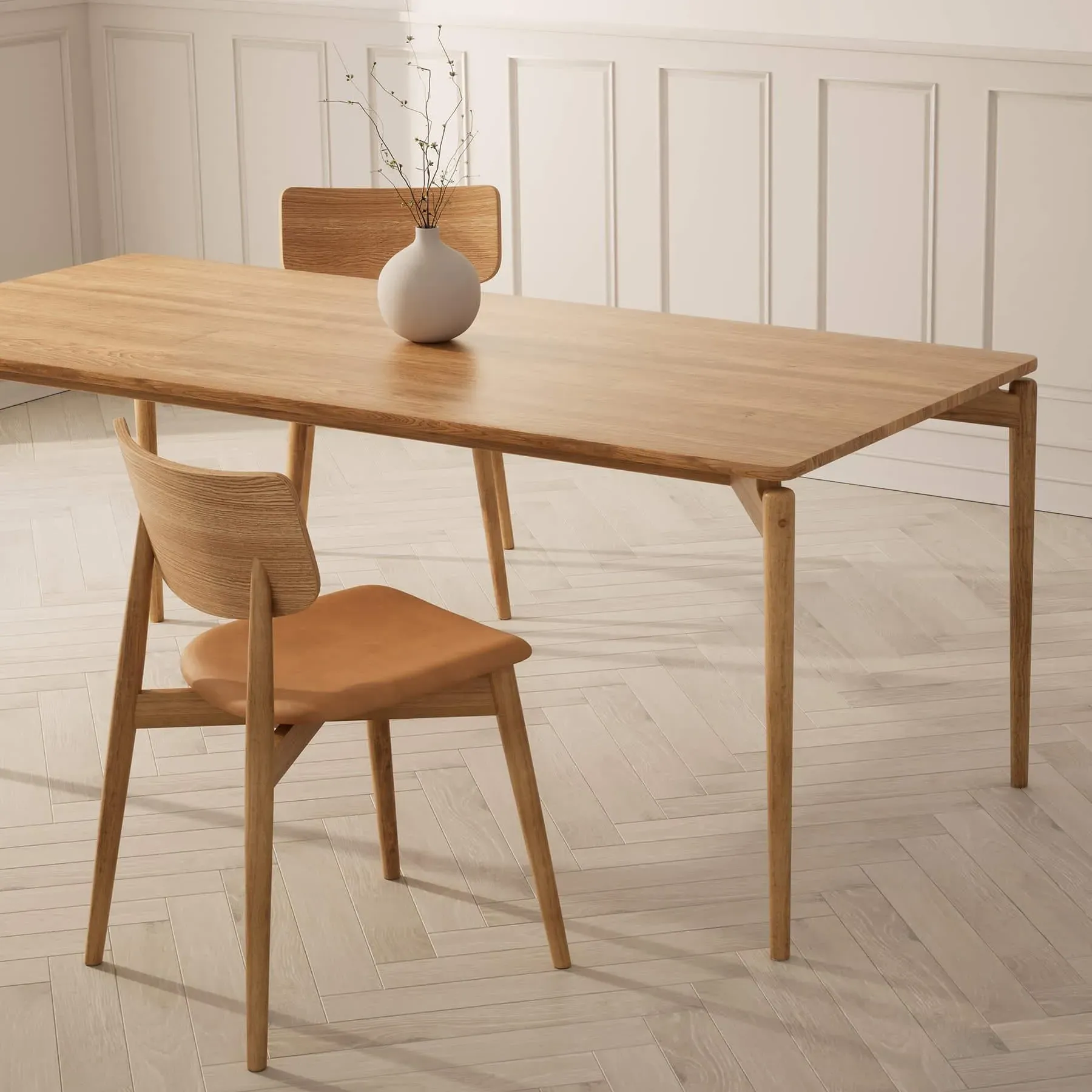 Upholstered Dining Chair - Brandy, Leather