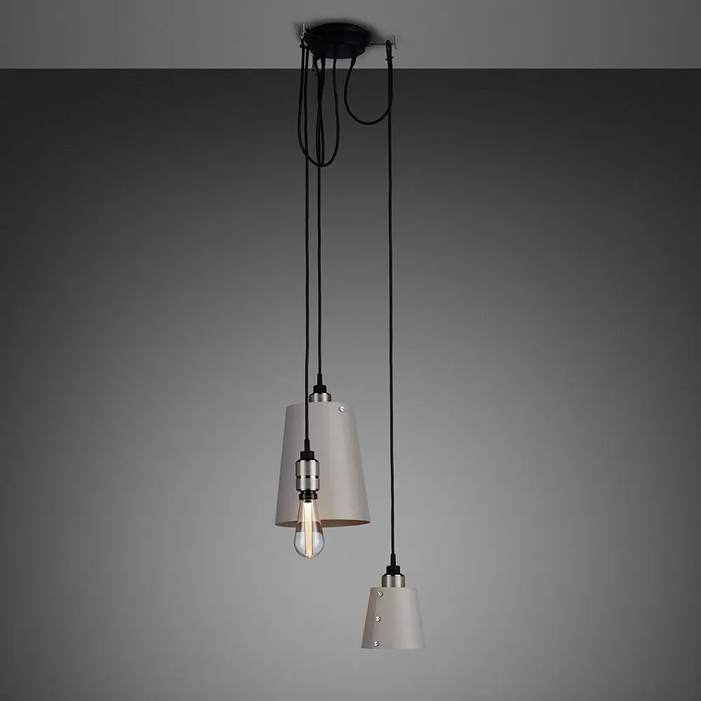 3-Light Cluster Pendant with Shades - Stone, Steel