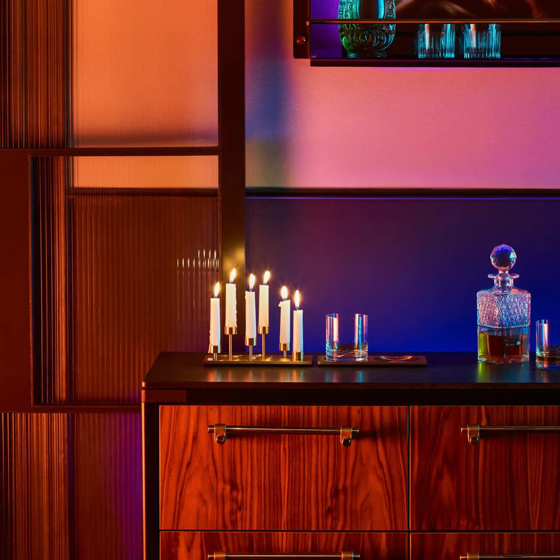 6-Candle Candelabra - Brass, Solid Metal