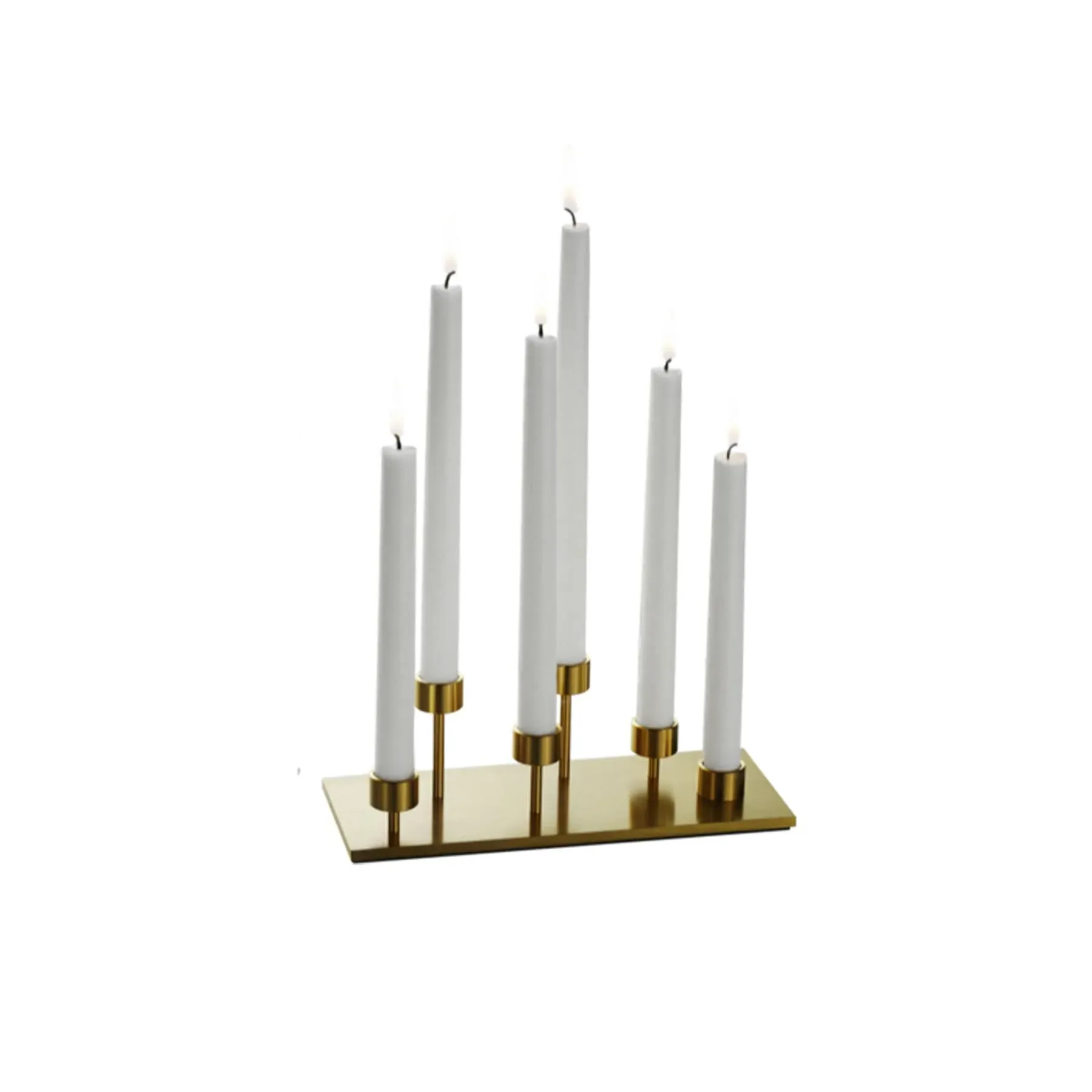 6-Candle Candelabra - Brass, Solid Metal image