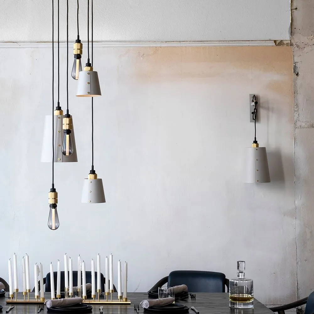 6-Light Cluster Pendant with Hooks - Brass