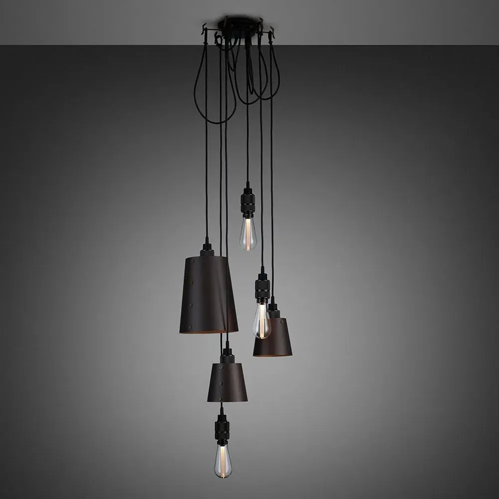 6-Light Cluster Pendant with Hooks - Bronze