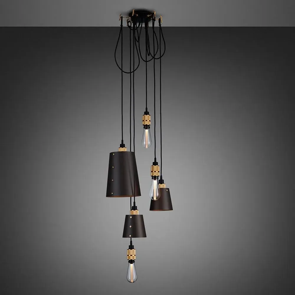 6-Light Cluster Pendant with Hooks - Graphite