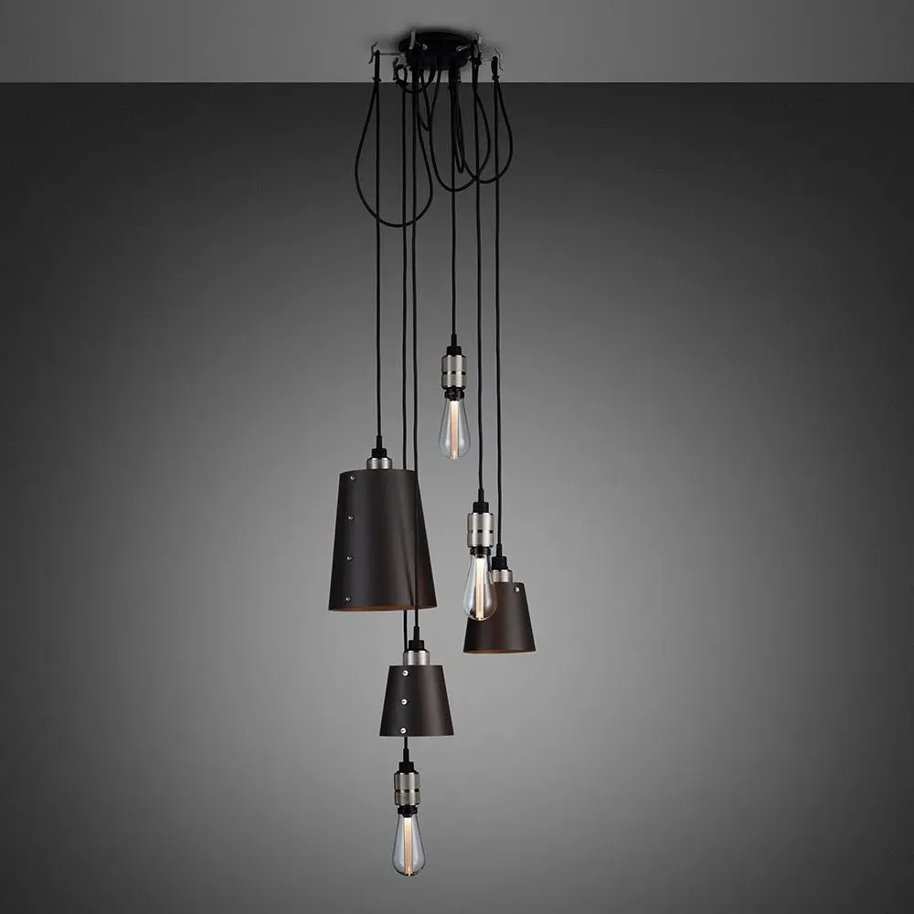 6-Light Cluster Pendant with Hooks - Graphite