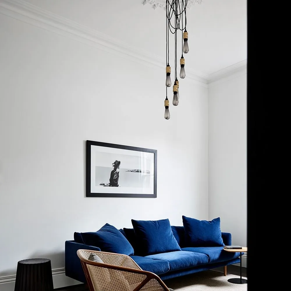 6-Light Cluster Pendant with Hooks - Steel