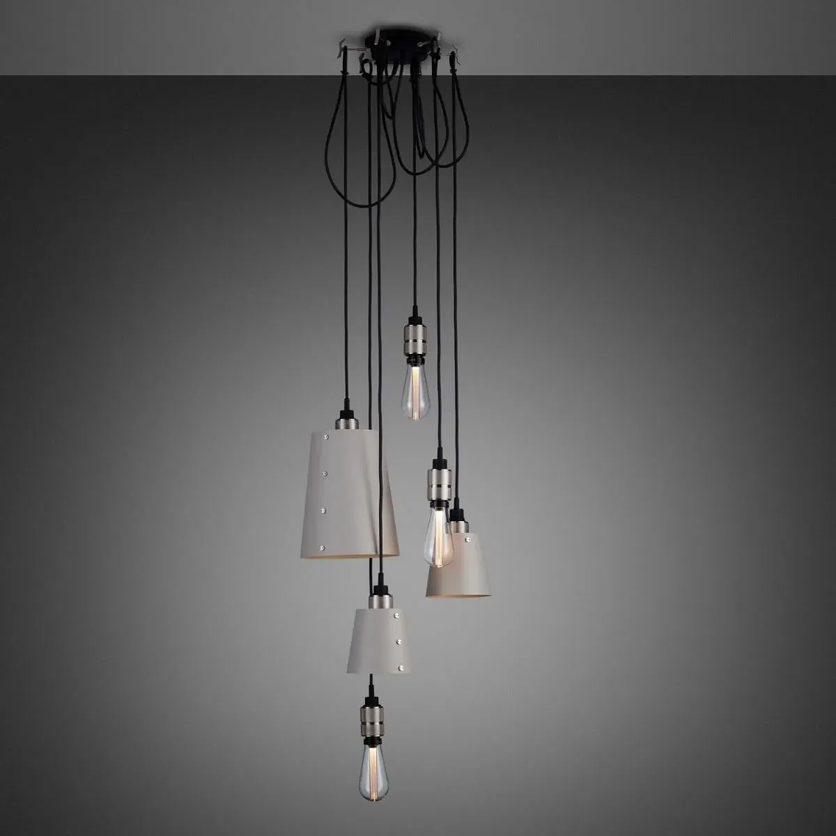 6-Light Cluster Pendant with Hooks - Steel