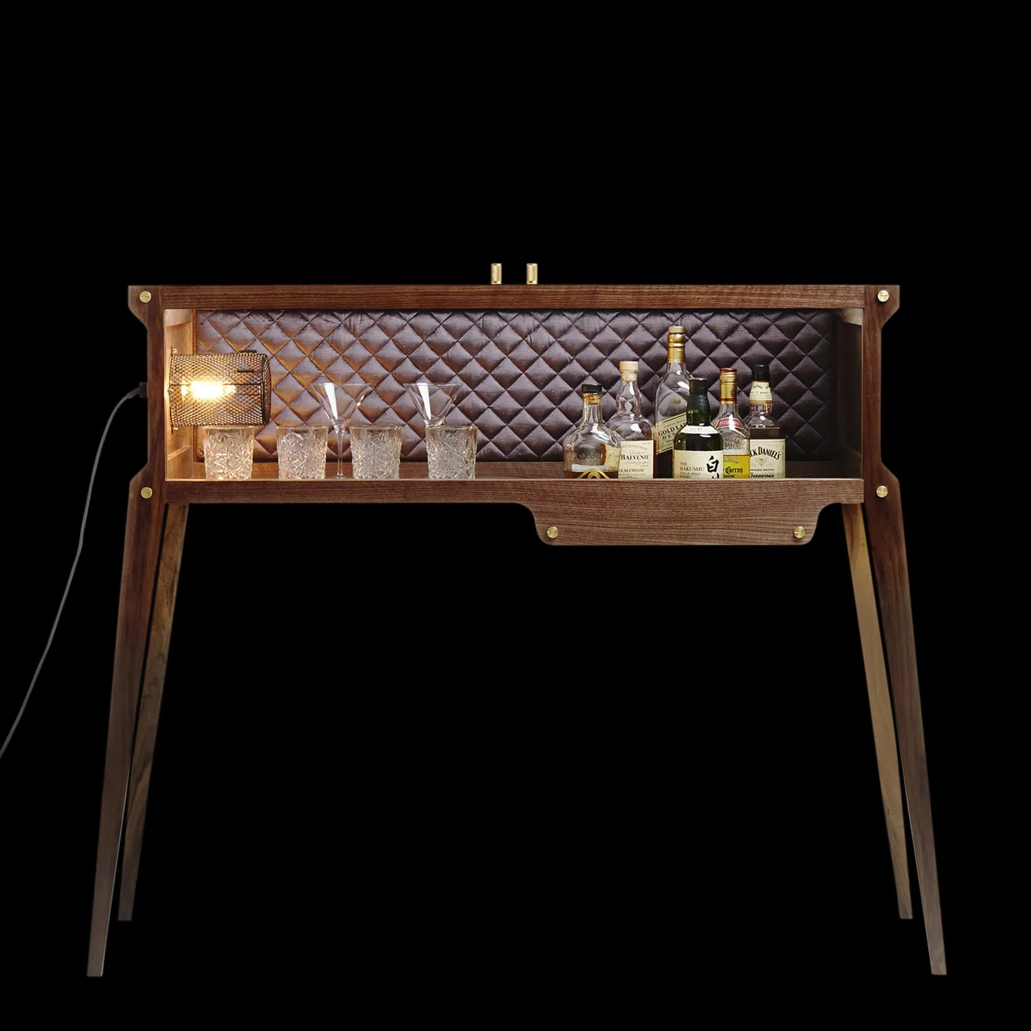 Bar Cabinet with Lighting - Grey, Walnut image
