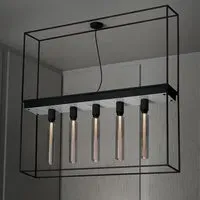 Caged Ceiling Light with Extension Kit - White, Marble