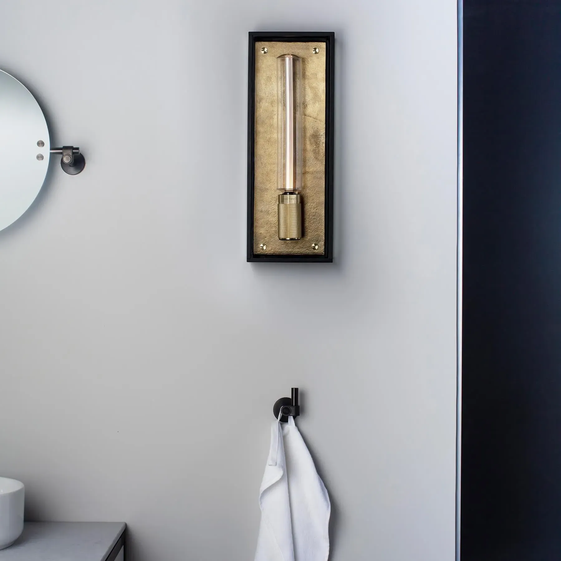 Caged Wet Large Wall Light - Gun Metal