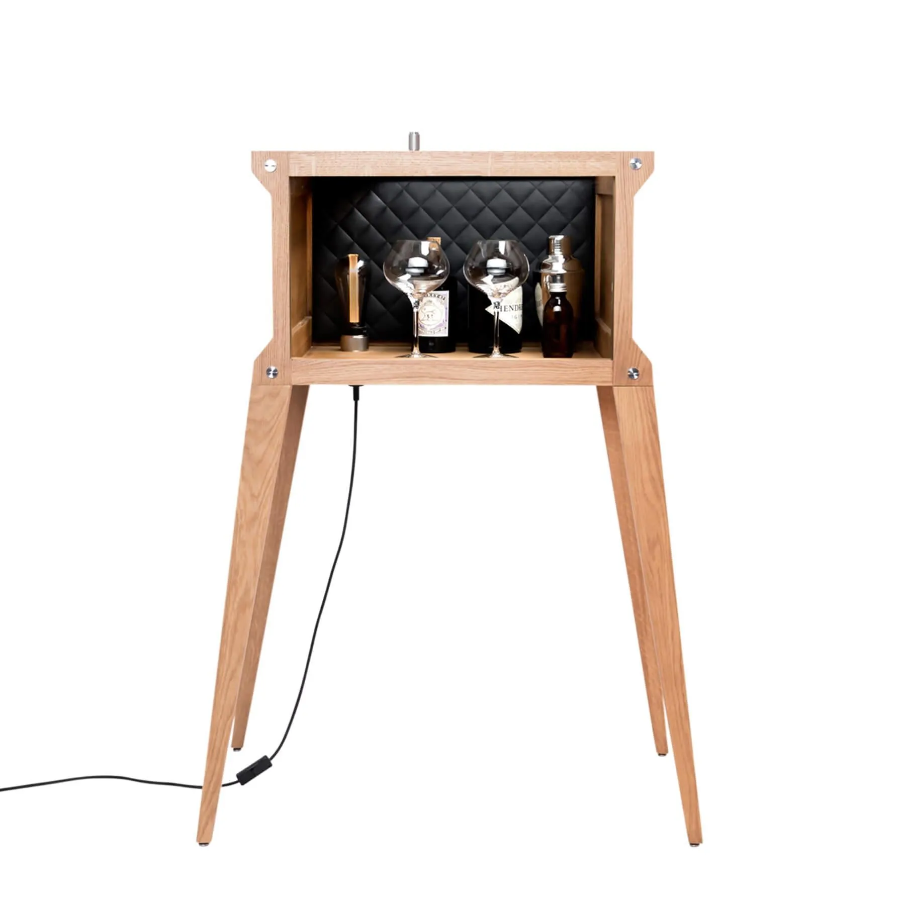 Cocktail Bar with Storage - Natural, Oak