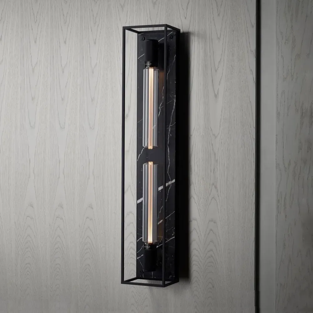 Extra Large Caged Wall Light - Black, Metal image