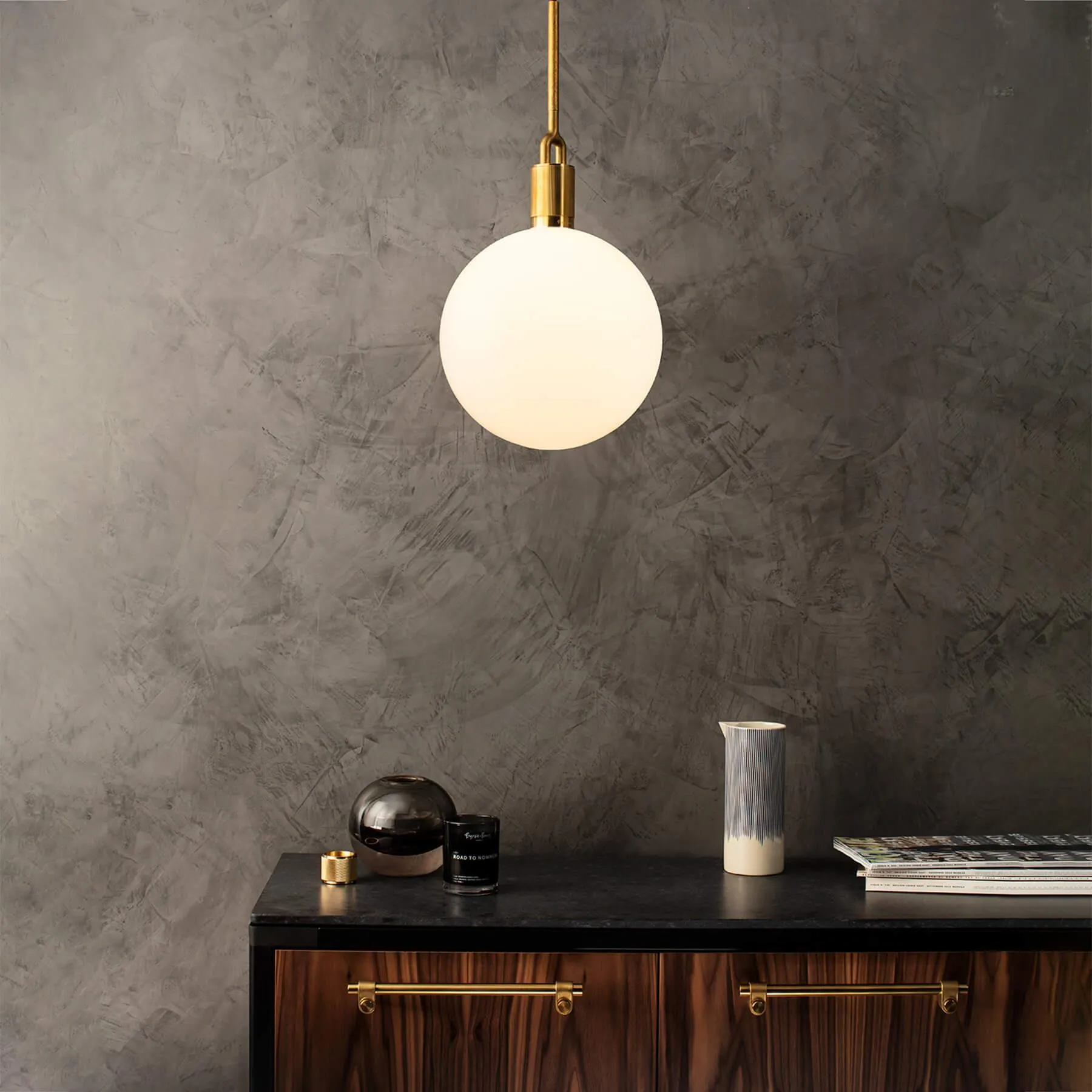 Forked Globe Large Pendant Light - Brass, Metal