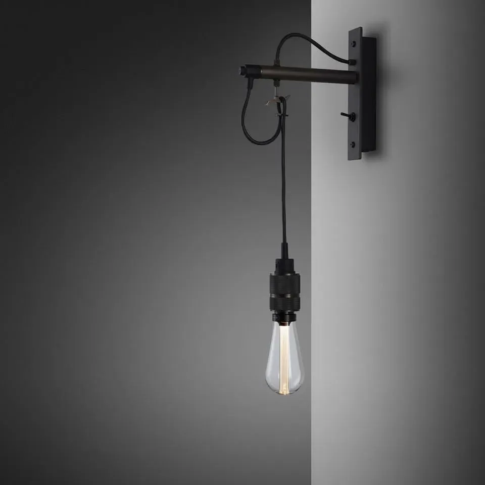 Hooked Wall Light with Hook - Graphite, Brass