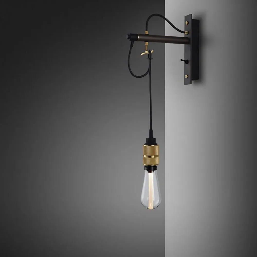 Hooked Wall Light with Hook - Stone, Brass