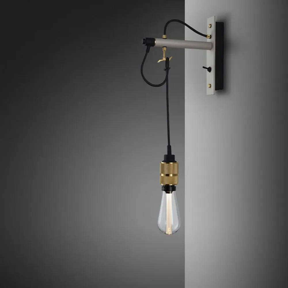Hooked Wall Light with Hook - Stone, Brass image