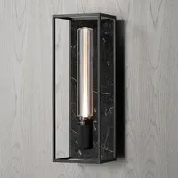 Large Caged Wall Light - Black, Metal
