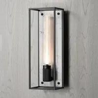 Large Caged Wall Light - White, Metal