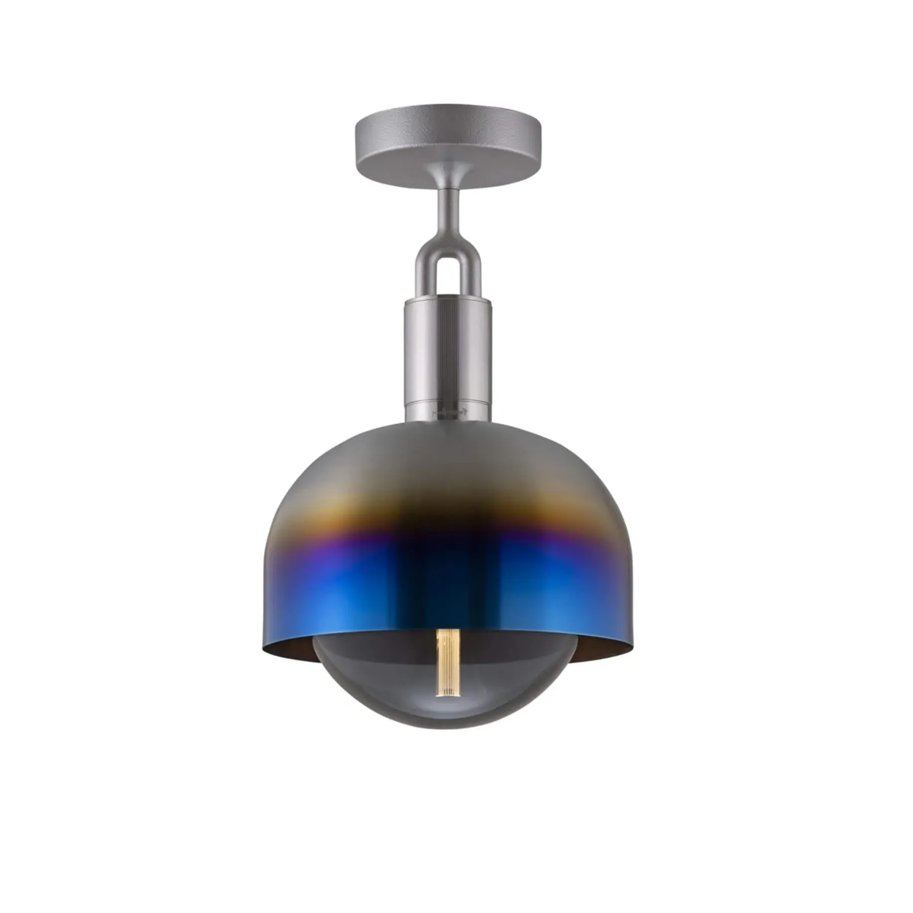Large Ceiling Globe Light - Burnt Steel, Metal