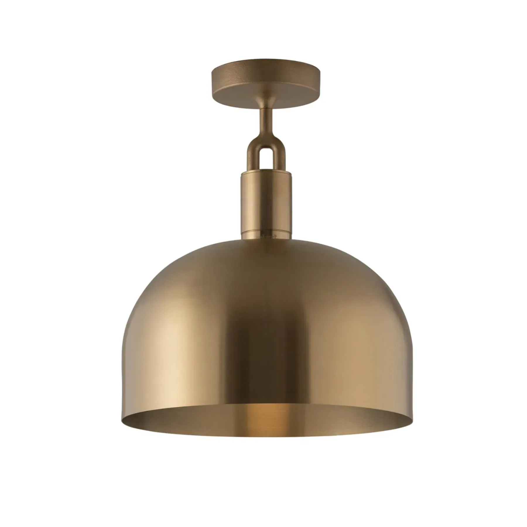 Large Ceiling Shade with Knurl Pattern - Brass image